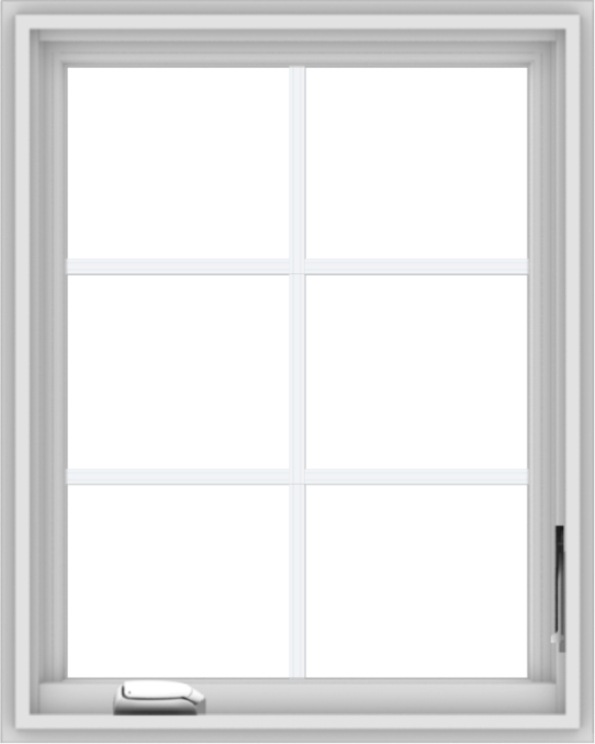 WDMA 24x30 (23.5 x 29.5 inch) White Vinyl uPVC Crank out Casement Window with Colonial Grids