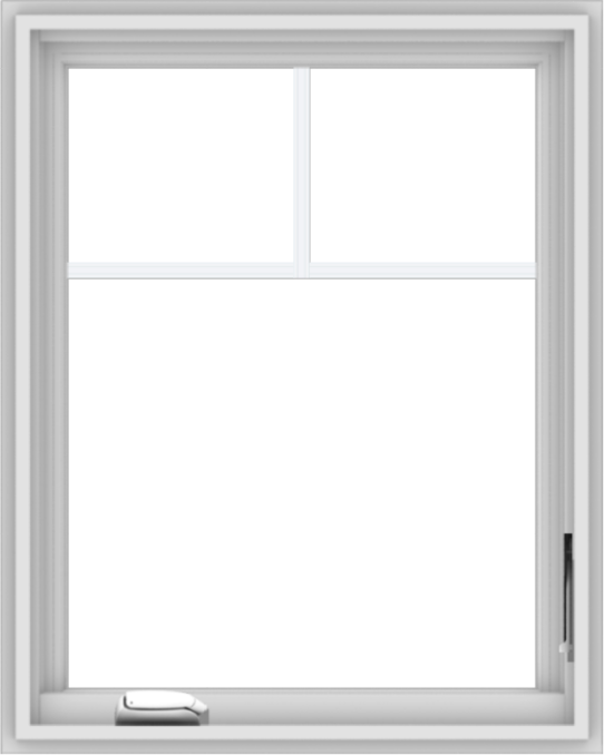 WDMA 24x30 (23.5 x 29.5 inch) White Vinyl uPVC Crank out Casement Window with Fractional Grilles