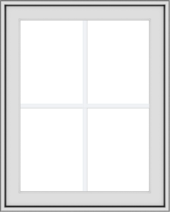 WDMA 24x30 (23.5 x 29.5 inch) White uPVC Vinyl Push out Awning Window with Colonial Grids Exterior