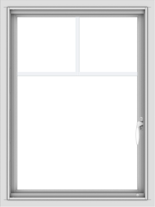 WDMA 24x32 (23.5 x 31.5 inch) Vinyl uPVC White Push out Casement Window with Fractional Grilles