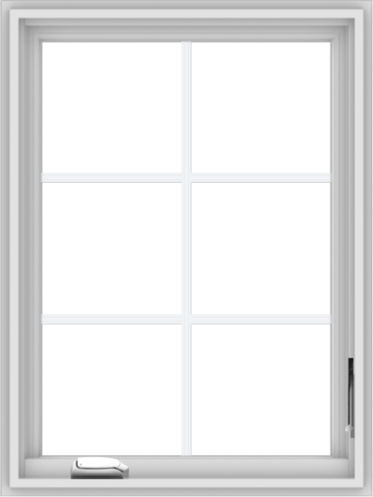 WDMA 24x32 (23.5 x 31.5 inch) White Vinyl uPVC Crank out Casement Window with Colonial Grids