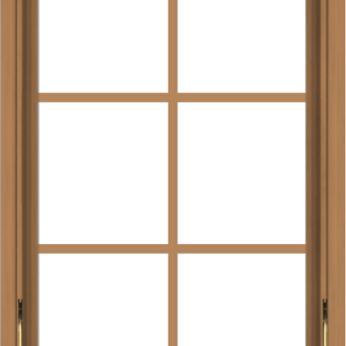 WDMA 24x36 (23.5 x 35.5 inch) Oak Wood Dark Brown Bronze Aluminum Crank out Awning Window with Colonial Grids Interior