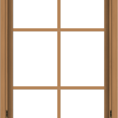 WDMA 24x40 (23.5 x 39.5 inch) Oak Wood Dark Brown Bronze Aluminum Crank out Awning Window with Colonial Grids Interior