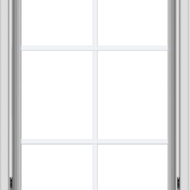 WDMA 24x40 (23.5 x 39.5 inch) White Vinyl uPVC Crank out Awning Window with Colonial Grids Interior