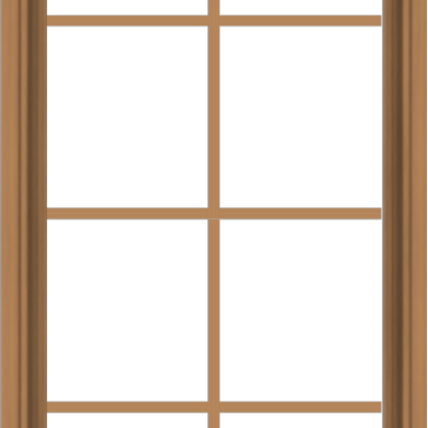 WDMA 24x48 (23.5 x 47.5 inch) Oak Wood Dark Brown Bronze Aluminum Crank out Awning Window with Colonial Grids Interior