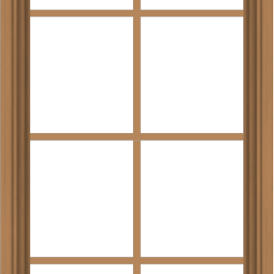 WDMA 24x48 (23.5 x 47.5 inch) Oak Wood Green Aluminum Push out Awning Window with Colonial Grids Interior