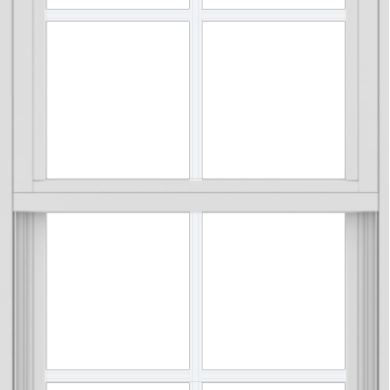 WDMA 24x48 (17.5 x 47.5 inch) Vinyl uPVC White Single Hung Double Hung Window with Colonial Grids Exterior