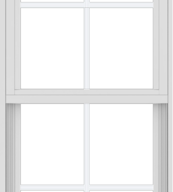 WDMA 24x54 (17.5 x 53.5 inch) Vinyl uPVC White Single Hung Double Hung Window with Colonial Grids Exterior