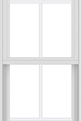 WDMA 24x72 (17.5 x 71.5 inch) Vinyl uPVC White Single Hung Double Hung Window with Colonial Grids Exterior