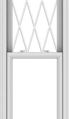 WDMA 24x84 (23.5 x 83.5 inch)  Aluminum Single Double Hung Window with Diamond Grids