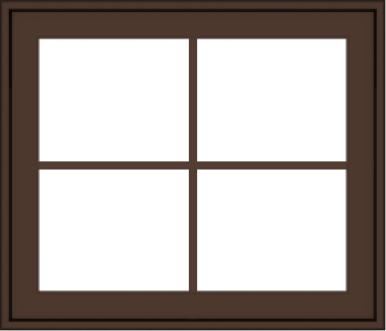 WDMA 28x24 (27.5 x 23.5 inch) Oak Wood Dark Brown Bronze Aluminum Crank out Awning Window with Colonial Grids Exterior