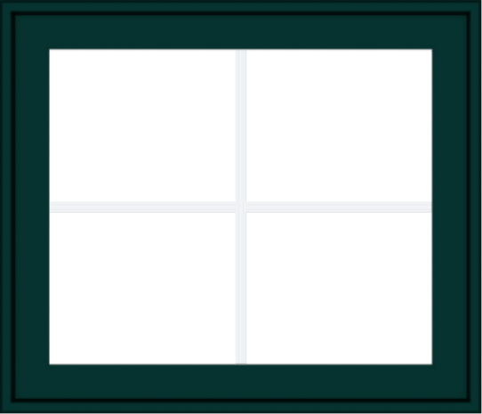 WDMA 28x24 (27.5 x 23.5 inch) Oak Wood Green Aluminum Push out Awning Window with Colonial Grids Exterior