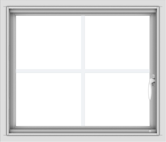 WDMA 28x24 (27.5 x 23.5 inch) Vinyl uPVC White Push out Casement Window with Colonial Grids