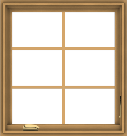 WDMA 28x30 (27.5 x 29.5 inch) Pine Wood Dark Grey Aluminum Crank out Casement Window with Colonial Grids