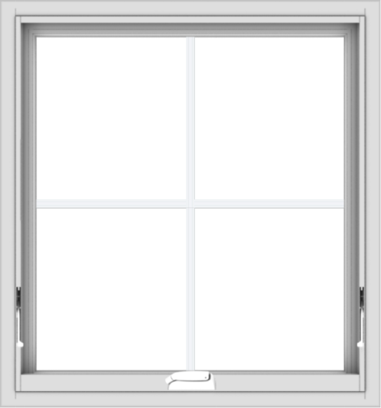 WDMA 28x30 (27.5 x 29.5 inch) White Vinyl uPVC Crank out Awning Window with Colonial Grids Interior