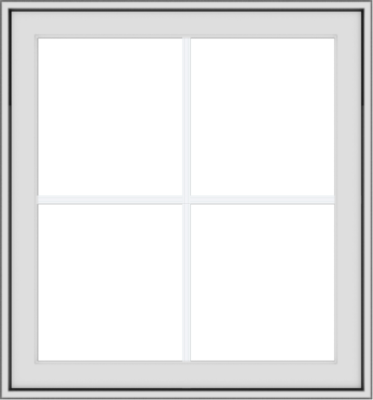 WDMA 28x30 (27.5 x 29.5 inch) White Vinyl uPVC Crank out Awning Window with Colonial Grids Exterior