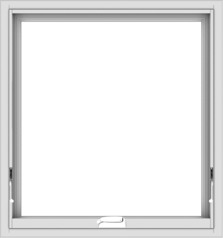 28x30-white-vinyl-crank-out-awning-window-without-grids-3 WDMA 28x30 (27.5 x 29.5 inch) White Vinyl uPVC Crank out Awning Window without Grids