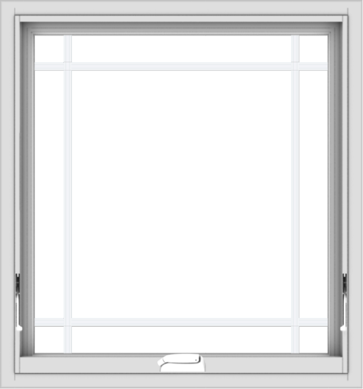 28x30-white-vinyl-crank-out-awning-window-without-grids-5 WDMA 28x30 (27.5 x 29.5 inch) White Vinyl uPVC Crank out Awning Window with Prairie Grilles