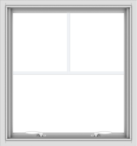 WDMA 28x30 (27.5 x 29.5 inch) White uPVC Vinyl Push out Awning Window with Fractional Grilles