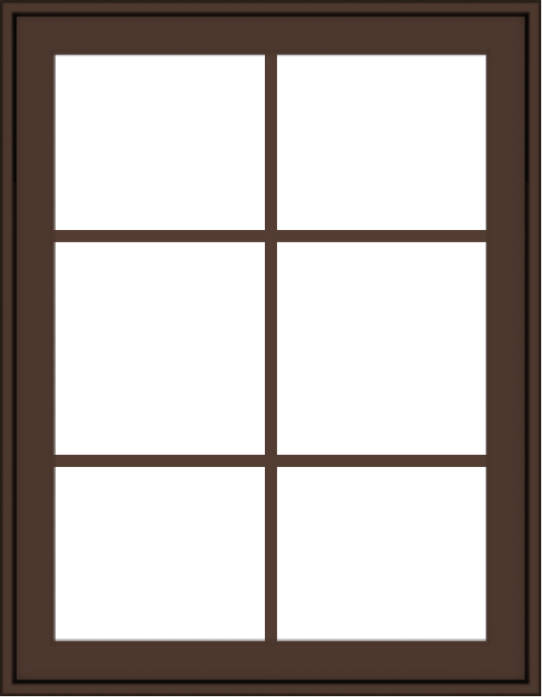 WDMA 28x36 (27.5 x 35.5 inch) Oak Wood Dark Brown Bronze Aluminum Crank out Awning Window with Colonial Grids Exterior