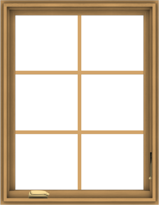 WDMA 28x36 (27.5 x 35.5 inch) Pine Wood Dark Grey Aluminum Crank out Casement Window with Colonial Grids