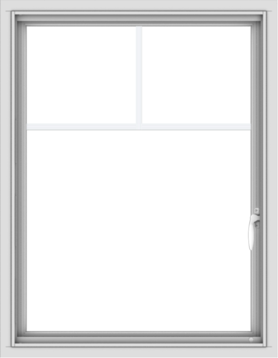 WDMA 28x36 (27.5 x 35.5 inch) Vinyl uPVC White Push out Casement Window with Fractional Grilles