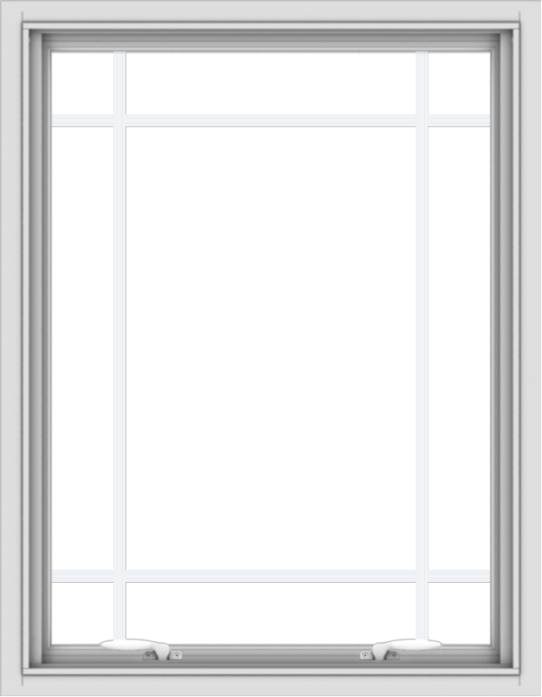 WDMA 28x36 (27.5 x 35.5 inch) White uPVC Vinyl Push out Awning Window with Prairie Grilles