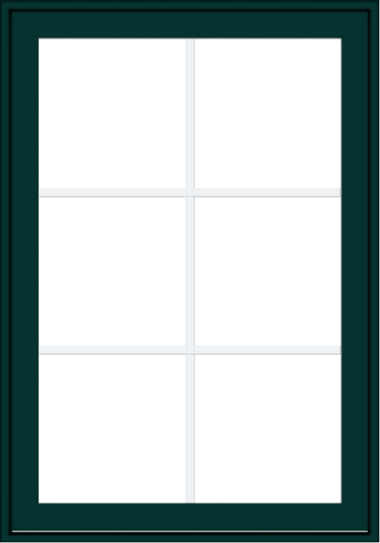 WDMA 28x40 (27.5 x 39.5 inch) Oak Wood Green Aluminum Push out Awning Window with Colonial Grids Exterior