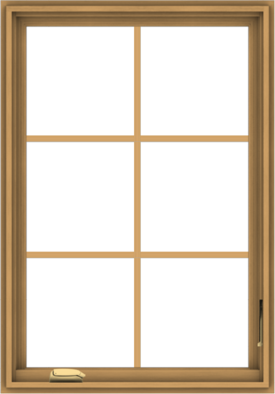 WDMA 28x40 (27.5 x 39.5 inch) Pine Wood Dark Grey Aluminum Crank out Casement Window with Colonial Grids