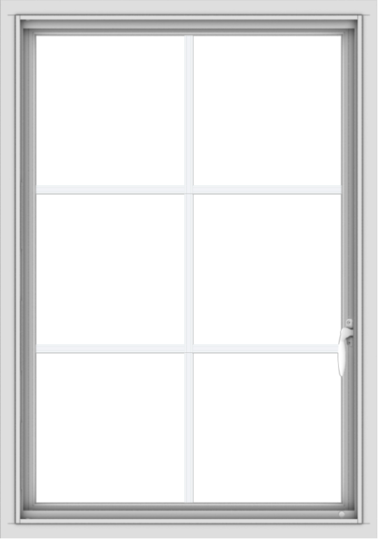 WDMA 28x40 (27.5 x 39.5 inch) Vinyl uPVC White Push out Casement Window with Colonial Grids