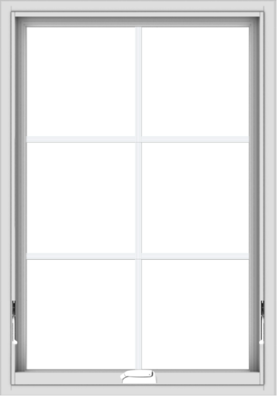 WDMA 28x40 (27.5 x 39.5 inch) White Vinyl uPVC Crank out Awning Window with Colonial Grids Interior