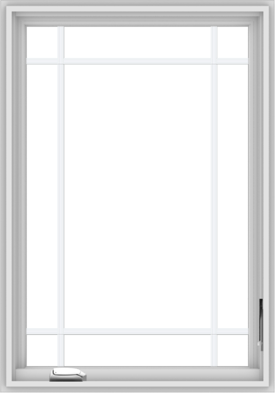 28x40-white-vinyl-crank-out-casement-window-without-grids-5_c4e1f559-231a-441f-9766-d76e505dcb90 WDMA 28x40 (27.5 x 39.5 inch) White Vinyl uPVC Crank out Casement Window with Prairie Grilles