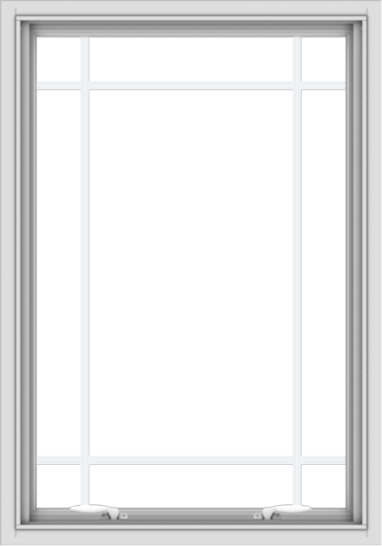 WDMA 28x40 (27.5 x 39.5 inch) White uPVC Vinyl Push out Awning Window with Prairie Grilles