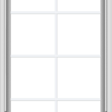 WDMA 28x48 (27.5 x 47.5 inch) White Vinyl uPVC Crank out Awning Window with Colonial Grids Interior