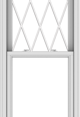 WDMA 28x84 (27.5 x 83.5 inch)  Aluminum Single Double Hung Window with Diamond Grids