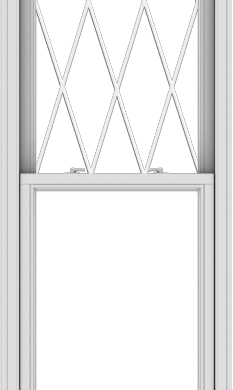 WDMA 28x96 (27.5 x 95.5 inch)  Aluminum Single Double Hung Window with Diamond Grids