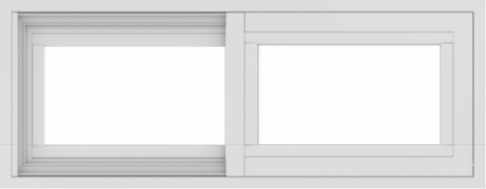WDMA 30x12 (29.5 x 11.5 inch) Vinyl uPVC White Slide Window without Grids Exterior