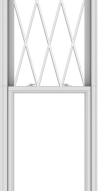 WDMA 30x120 (29.5 x 119.5 inch)  Aluminum Single Double Hung Window with Diamond Grids