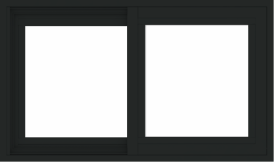 WDMA 30x18 (29.5 x 17.5 inch) Vinyl uPVC Black Slide Window without Grids Exterior