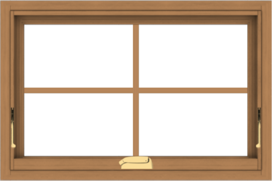 WDMA 30x20 (29.5 x 19.5 inch) Oak Wood Dark Brown Bronze Aluminum Crank out Awning Window with Colonial Grids Interior