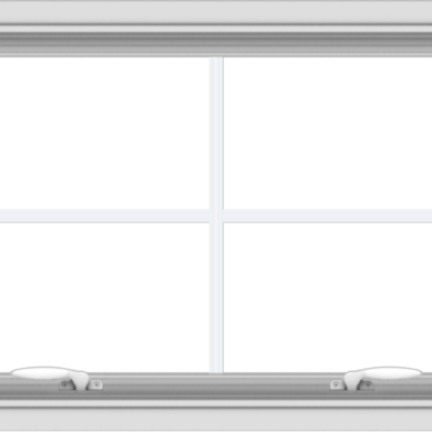 WDMA 30x20 (29.5 x 19.5 inch) White uPVC Vinyl Push out Awning Window with Colonial Grids Interior