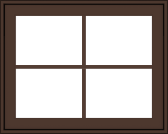 WDMA 30x24 (29.5 x 23.5 inch) Oak Wood Dark Brown Bronze Aluminum Crank out Awning Window with Colonial Grids Exterior