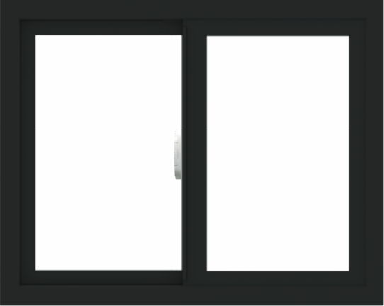 WDMA 30x24 (29.5 x 23.5 inch) Vinyl uPVC Black Slide Window without Grids Interior