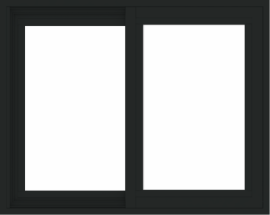 WDMA 30x24 (29.5 x 23.5 inch) Vinyl uPVC Black Slide Window without Grids Exterior