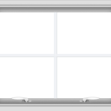 WDMA 30x24 (29.5 x 23.5 inch) White uPVC Vinyl Push out Awning Window with Colonial Grids Interior