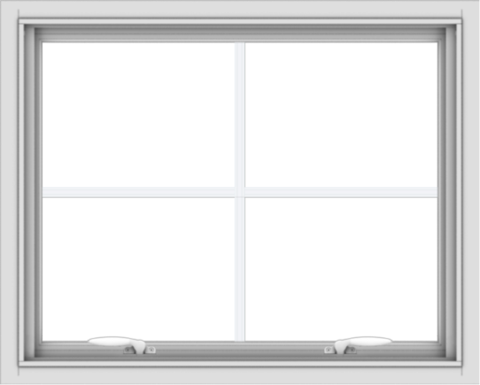 WDMA 30x24 (29.5 x 23.5 inch) White uPVC Vinyl Push out Awning Window with Colonial Grids Interior