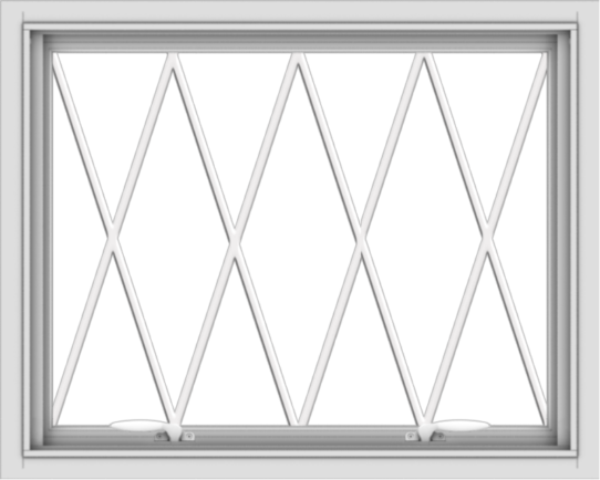 WDMA 30x24 (29.5 x 23.5 inch) White uPVC Vinyl Push out Awning Window without Grids with Diamond Grills