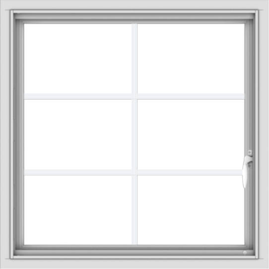 WDMA 30x30 (29.5 x 29.5 inch) Vinyl uPVC White Push out Casement Window with Colonial Grids