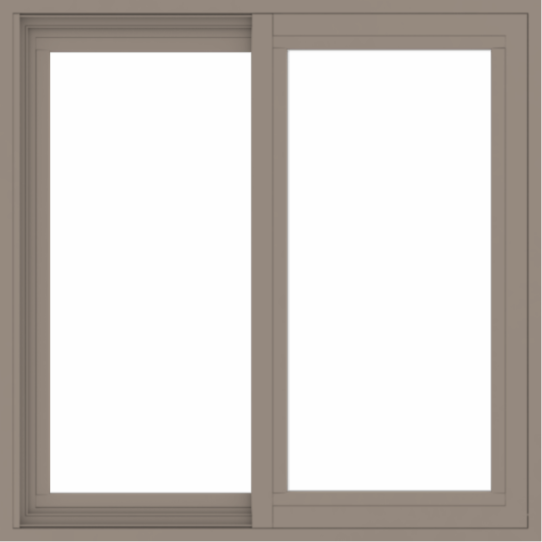 WDMA 30x30 (29.5 x 29.5 inch) Vinyl uPVC Brown Slide Window without Grids Exterior