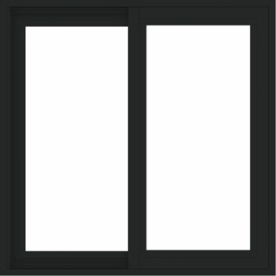 WDMA 30x30 (29.5 x 29.5 inch) Vinyl uPVC Black Slide Window without Grids Exterior